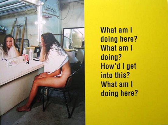 What I am I doing here?, 1994, laminated c-print on sintra, lacquer, enamel & aluminium, approx 183 x 243 cm