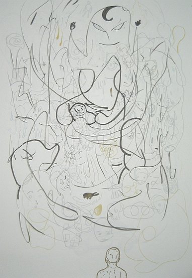 János Fodor - „w.T.“, 2009 Detail, Drawing, mix technique, approx. 100 x 70 cm
