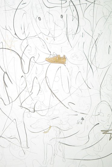 „w.T.“, 2009 Detail, Drawing, mix technique, approx. 100 x 70 cm
