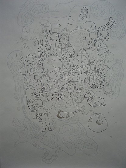 „o.T. / w.T“, 2005-2006, Zeichnung / Drawing, 125 x 90 cm
