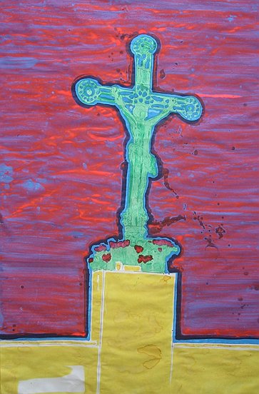 Croix, 2005, 150 x 101 cm, mixed media on paper