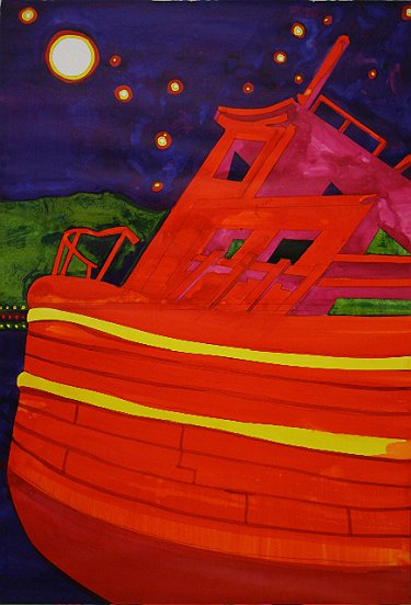Loveboat, 2007, 120 x 87 cm, watercolor on paper