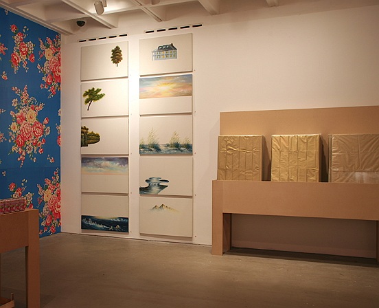 Liu Ding’s Store – Take Home and Crate Whatever is the Priceless Image in Your Heart”, 2008, Unlimited Edition, oil on canvas, each 60 x 90 cm, Installation Arnolfini, Bristol, UK