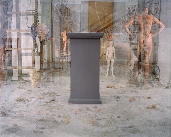Four Subjects Evenly Divided Around A Prepared Ground, 2004, photo on museum board, 56 x 76 cm
